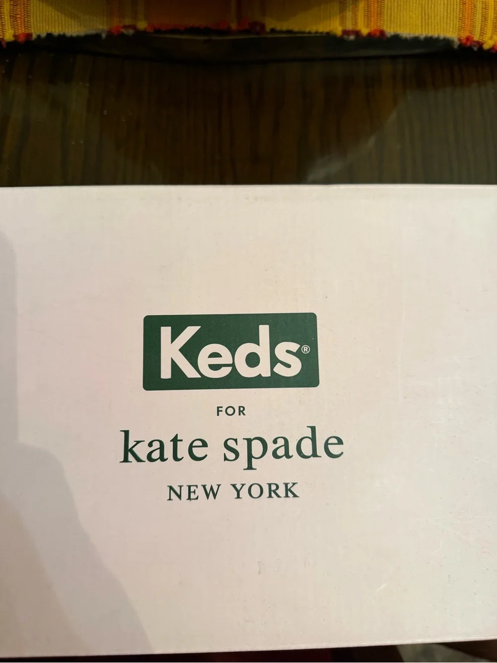 kate spade green and gold Keds Shoe Box with Label